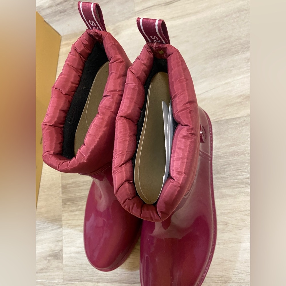 Michael Kors Berry Red Ankle Rain Bootie - Picture 14 of 16